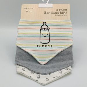 modern baby 3 pack milk bandana bibs